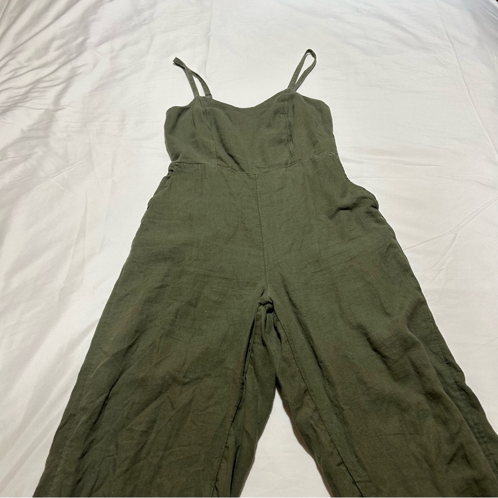 Old Navy Green Women's Linen Blend Jumpsuit